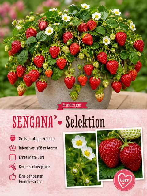 🍓 Erdbeere Sengana® Selektion – Einmaltragend | Große Früchte & intensives Aroma